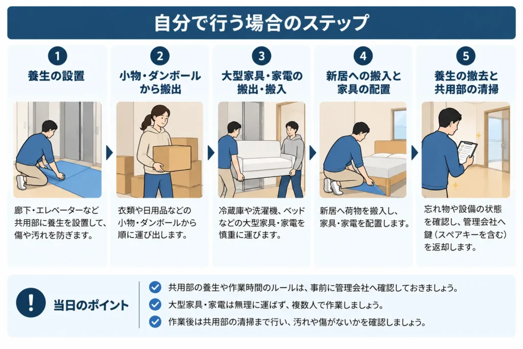 自分で行う場合のステップ