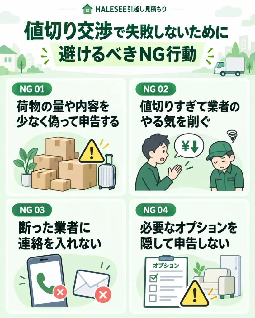 値切り交渉で失敗しないために避けるべきNG行動