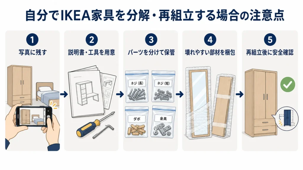 自分でIKEA家具を分解・再組立する場合の注意点