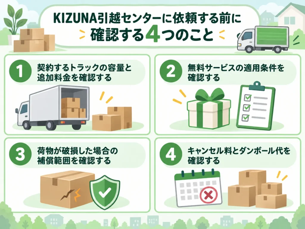 KIZUNA引越センターに依頼する前に確認する4つのこと